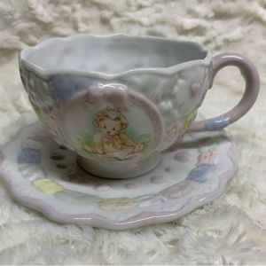 Cherished Teddies Vintage Porcelain Patchwork Teacup & Saucer 1994